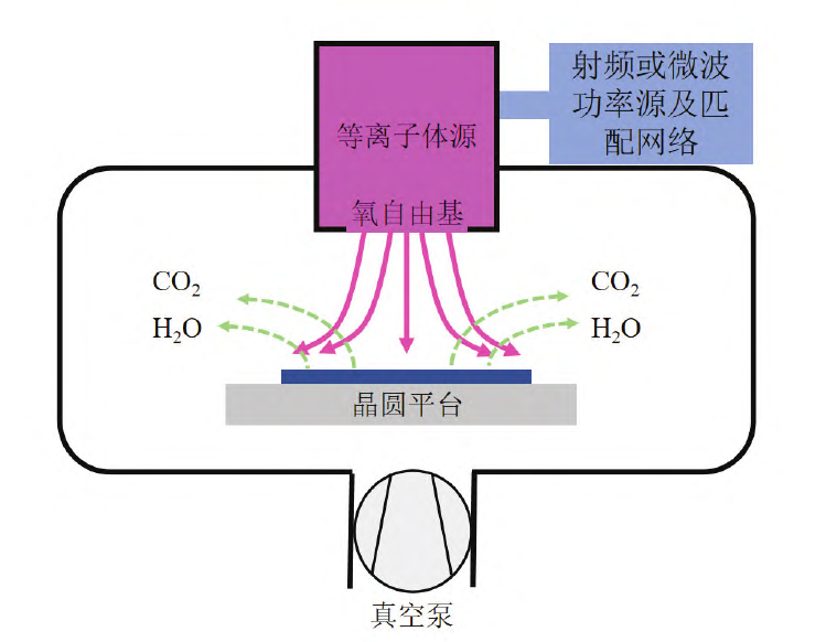 圖1 氧等離子體灰化工藝過(guò)程